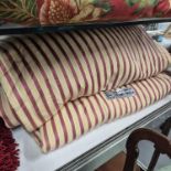 A pair of striped curtains 266 x 304cms