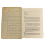 SLAVERY INTEREST BARBADOS. DR JAMES DOTTIN MAYCOCK. 1827. Manuscript Document regarding Dr James