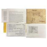 INDIA. CALCUTTA. Government Gazette. 1825 Government Gazette invoice signed for insertion of