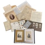 EPHEMERA. A mixed lot, including a vellum document, signed John Abbott dated 1642. “Manuscript
