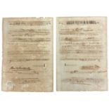 CHINA - SLAVERY - 2 manuscript contracts issued to Chinese Slave Labourers a “Colono” upon arrival