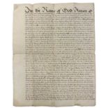 HIGH SHERIFF County of Sussex. MANUSCRIPT. Last Will and Testament of Sir Richard Oldner, Knt. A