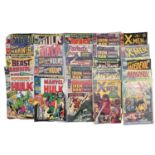 Various 1970s Marvel comic books, to include: THE INCREDIBLE HULK; THE BEAST; FANTASTIC FOUR; IRON