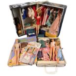 A collection of 1960s Barbie and other fashion dolls, together with original 1960 Mattel wardrobe