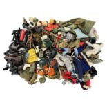 An extensive collection of vintage Action Man clothing, boots, helmets, and accessories