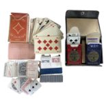VINTAGE PLAYING CARDS. Including; A Box set in a printed animal skin print “Patience P. M. Lloyd” in