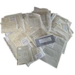 NAVAL AND MILITARY 19TH AND 18TH CENTURY. LARGE COLLECTION OF MANUSCRIPT MATERIAL - LETTERS.