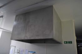 A stainless steel steam extraction unit, width 161cm, depth 122cm, height 100cm