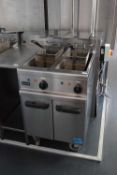 Lincat twin tank twin basket free standing fryer