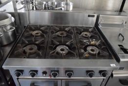 A Blue Seal Cobra six burner natural gas oven range