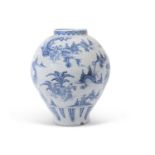 Massive 17th Century Delft Jar or Vase of baluster form with Chinoiserie Decoration in Ming/early