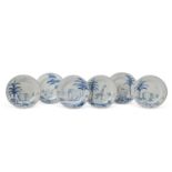 Six Delft Style "Exotic Animals Plates" by Deborah Sears Isis Ceramics made for Colefax and Fowler