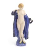A Royal Doulton figure of The Bather 1930's HN687, with potted by Doulton & Co on the base, 13cm