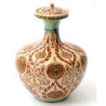 Della Robbia Vase and Cover by Charles Collis and Hannah Jones of compressed ovoid form decorated
