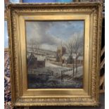 Albert Dunington (1860-1928), inscribed on canvas verso, "Old Alderley Church, 1888", oil on canvas,