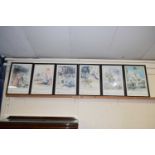 Ronald Searle, a group of six coloured prints from the Taltarni Series, Victoria, Australia