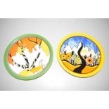 A pair of Wedgwood reproduction Clarice Cliff plates