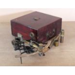 A 20th century sextant, having a black anodised and lacquered brass frame with 10" silvered arc