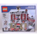 Lego No.10197 Fire Brigade Station Modular Set, built example, sold with instructions and box,