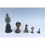 [McAllister Collection] Five Indian bronze figures, 18th to 19th century Including a four-faced
