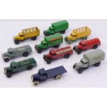 Collection of 10 various pre and post war repainted, or original play worn diecast vehicles, to