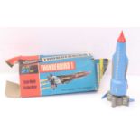 JR21 Rosenthal Toys Friction Powered Model of a Thunderbird 1 comprising a plastic scale toy with