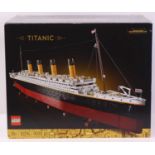 Lego Icons No.10294 Titanic housed in a pictorial card box with an instructions booklet, housed in a