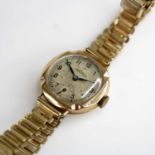A vintage lady's Rotary 9ct gold cased manual wind wristwatch, on gilt metal bracelet, case dia.