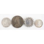 Great Britain, 1889 double florin, Victoria jubilee bust, rev: crowned cruciform shields around