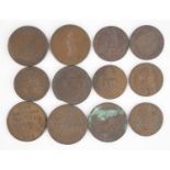 Great Britain and World, a collection of 18th century and later copper tokens to include 1791