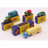 Matchbox group of 5 diecasts to include: No.12 Land Rover, No.34 Volkswagen Internation Express Van,