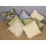A collection of Watt's of Westminster cushions, to include woven silk and tapestry examples