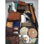 Quantity of various playing cards, drawing instruments, harmonicas and other sundries