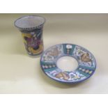 CSA Poole pottery bowl by Mary Brown, together with a tall CSA Poole pottery vase by Margaret Holder