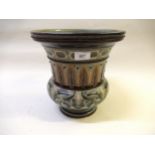 Royal Doulton stoneware vase by Frank Butler with incised stylised floral decoration in bands,