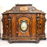 Fine 19th Century French walnut credenza side cabinet, the superstructure with a raised central