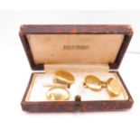 Pair of oval 18ct Gold cufflinks (at fault), 5.7g