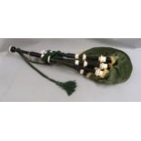 Henry Starck, set of good quality hardwood and ivory mounted bagpipes, the chanter stamped maker