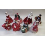 Royal Doulton figure ' Fortune Teller ' HN2159, together with seven other various similar figures