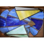 Quantity of Art Deco style coloured glass wall lights