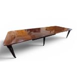 Late Georgian / early Victorian mahogany rectangular pull-out extending dining table, the moulded