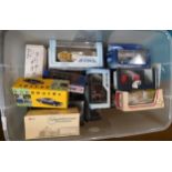 Box containing a quantity mainly 1/43 scale diecast metal models by Corgi, Vanguards, Lansdown,