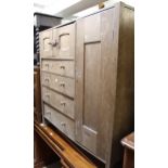 Ambrose Heal Letchworth range oak nursery cabinet, 122cm wide x 50cm deep x 122cm high (for