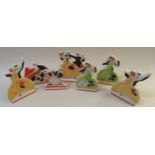 Group of seven ' Age of Jazz ', figures of dancers and musicians after designs by Clarice Cliff,