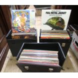 Three black cases containing a large quantity of 20th Century LP's