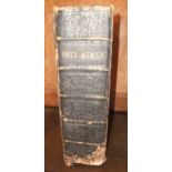 19th Century Holy Bible, 1853, having tooled leather boards