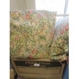 Pair of William Morris ' Golden Lily ', curtains, 190 x 173cm approximately, together with four