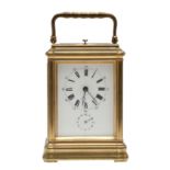 A LATE 19TH CENTURY FRENCH PETITE SONNERIE CARRIAGE CLOCK.