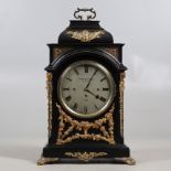 A SUBSTANTIAL 19TH CENTURY EBONISED CHIMING TABLE CLOCK BY THWAITES & REED, LONDON.