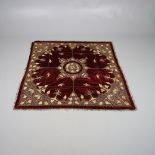 A 19TH CENTURY TURKISH LONG THREAD TABLECLOTH.